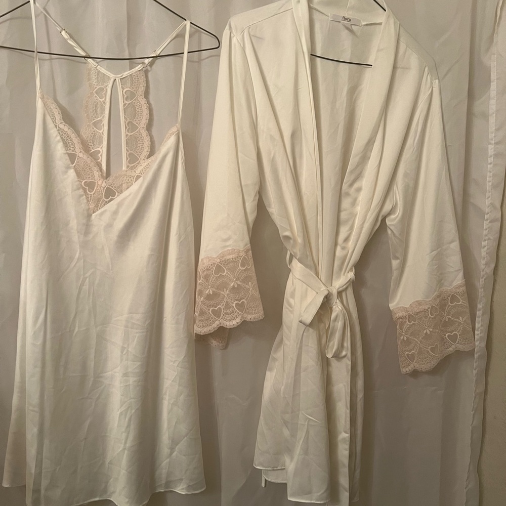 Ivory Lace Trim Chemise with Delicate Straps